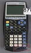 Texas Instruments TI-83 Plus Silver Edition Graphing Calculator with Black Slide Cover.