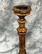 Wonderful Heavily Carved, Atilla's Old World Style Composition Candle Stand with 3-Foot Base, 36" high.