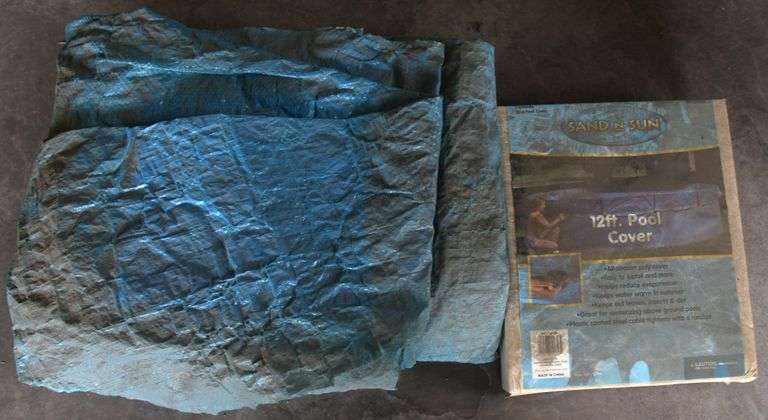 12 foot pool cover and blue tarp, they are dirty, but still good.