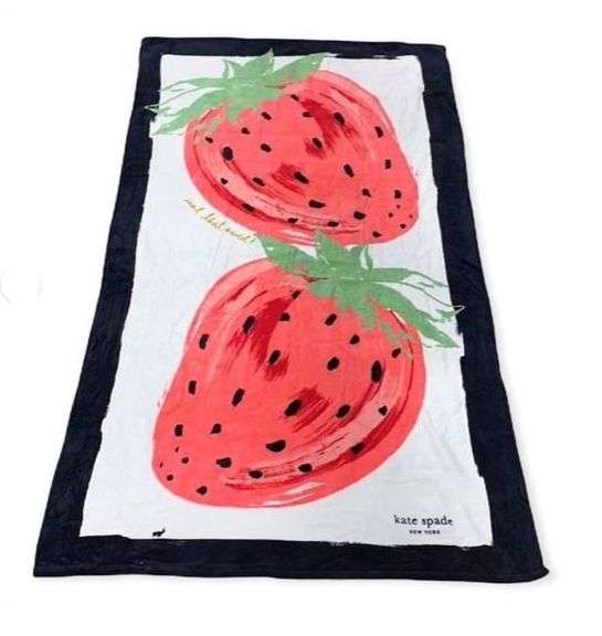 Brand New Kate Spade Oversized Strawberry Beach Towel, 40"x70".