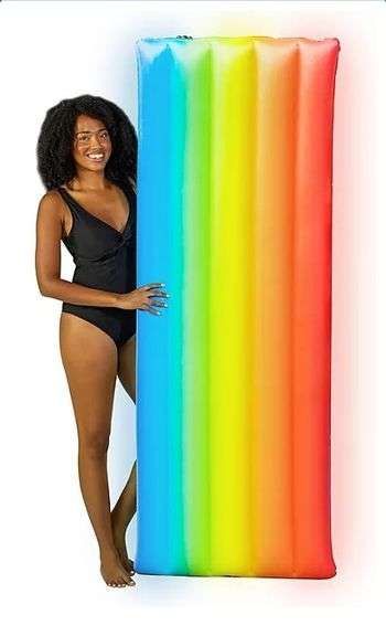 Brand New, Super Cool LARGE 74" LED Illuminated Deluxe Rainbow Pool Float. This is over 6-feet long & creates an amazing color-changing light show with waterproof LED lights.