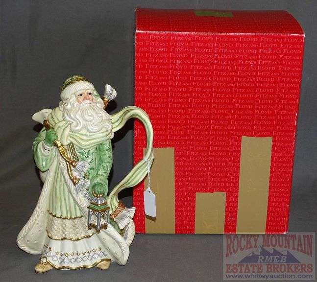 Fitz & Floyd 12" Santa Claus Porcelain Pitcher.