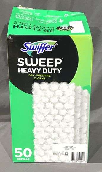 New Box of Swiffer Sweep Heavy Duty Dry Sweeping Cloths.  This box is slightly freight damaged but the contents are just fine.