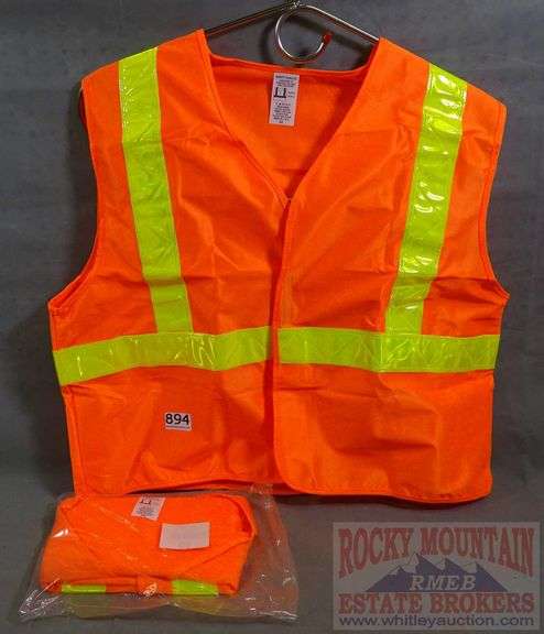2 New Size 2XL, Mesh Hi-Vis Orange Safety Vests. Two times the money. Total bid is quantity times bid price.