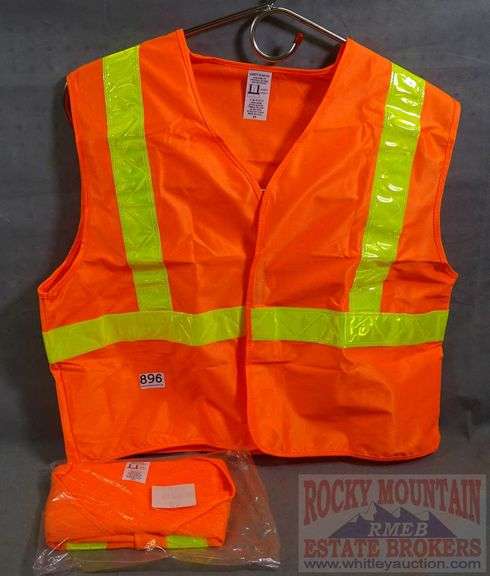 2 New Size 2XL, Mesh Hi-Vis Orange Safety Vests. Two times the money. Total bid is quantity times bid price.