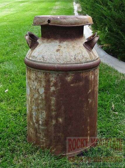 Neat Vintage Cream Can with Lid, 24" High.