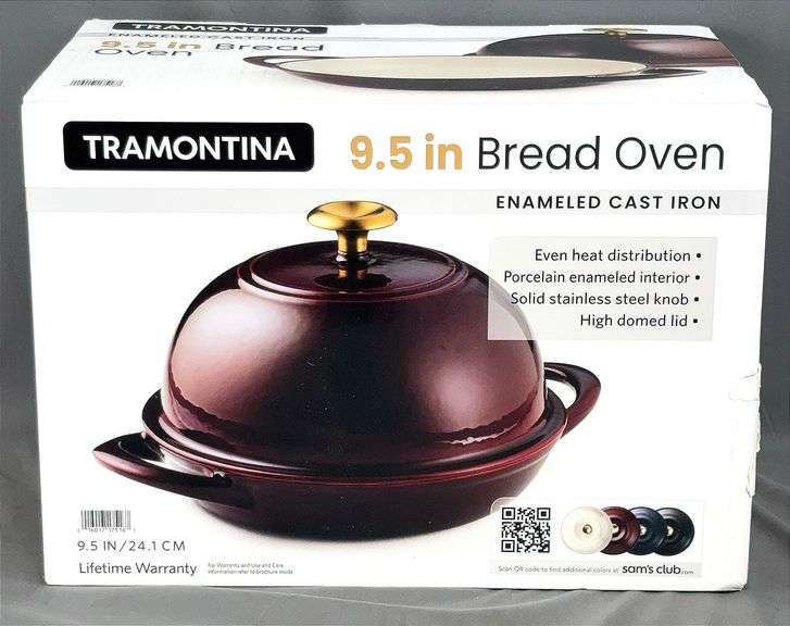 Brand New Very Cute, Burgundy Tramontina 9.5" Bread Oven. Made from enameled cast iron.