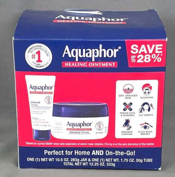 Brand New 2-Pack Of Aquaphor Healing Ointment. This package contains a 10.5 oz Jar & a 1.75 oz tube.