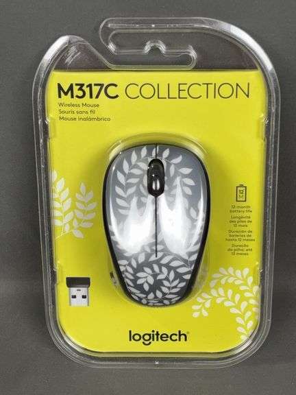 Brand New Logitech M317C Wireless, Portable Silver & White Leaf ...