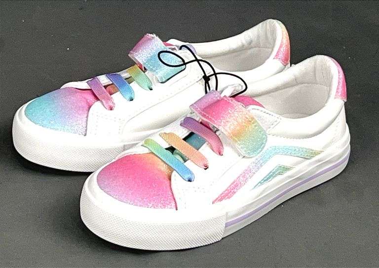 Brand New Super Cute Girl's Size 7, Sparkling Rainbow Play Shoes.