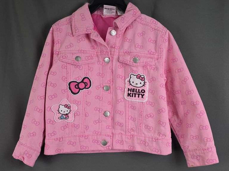 Brand New Girl's Size 2T, Hello Kitty Pink Character Jean Jacket.