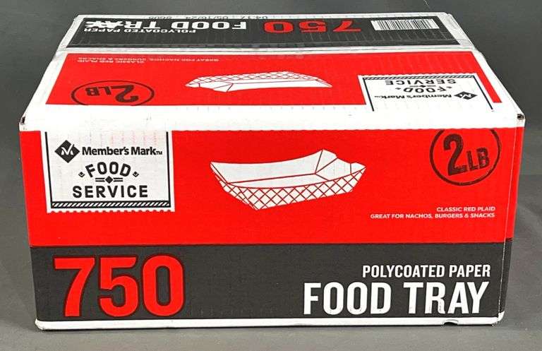 Sealed Box of 750 – 2 lb. Polycoated Paper Food Trays
