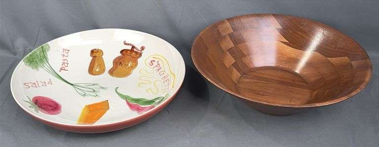 2 Large Serving Bowls. Largest is 14" diameter.