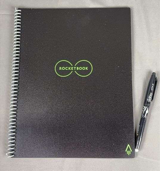 Brand New Rocket Book 8.5"x11" Notebook & Frixion Pen Bundle. Send handwritten notes to your favorite cloud services. Wipe pages with water to erase & reuse.