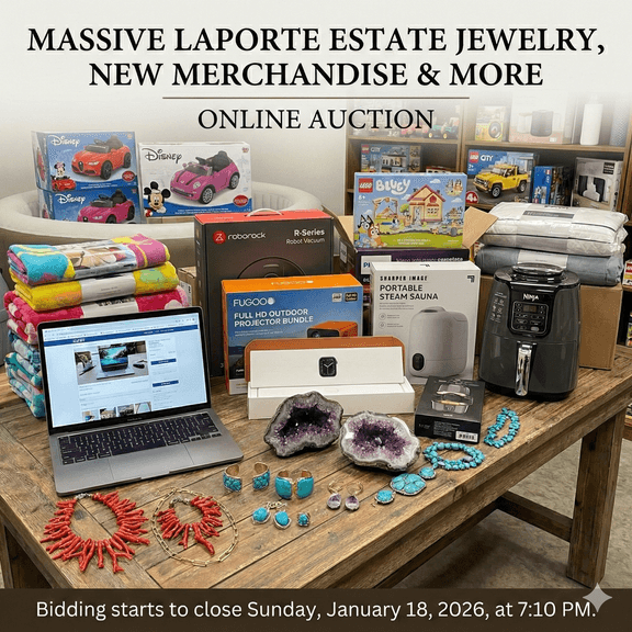 Massive LaPorte Estate Jewelry, New Merchandise & More Online Auction