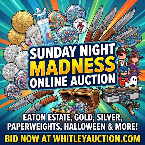 Eaton Living Estate, Gold, Silver, Paperweights, Halloween & More!