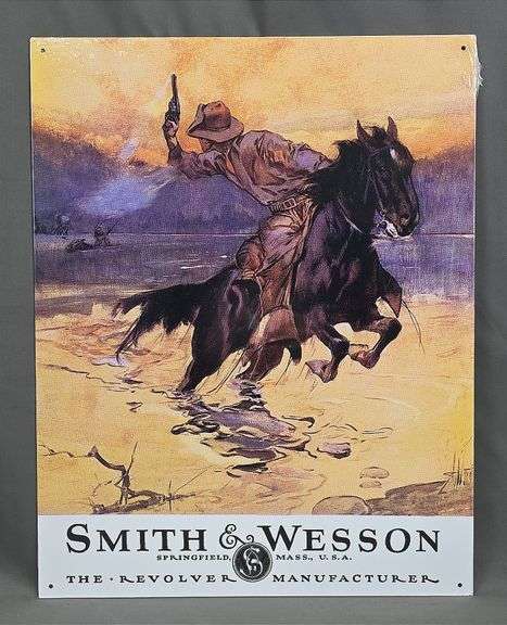Brand New "Smith & Wesson" Tin Sign, 16"x12.5".
