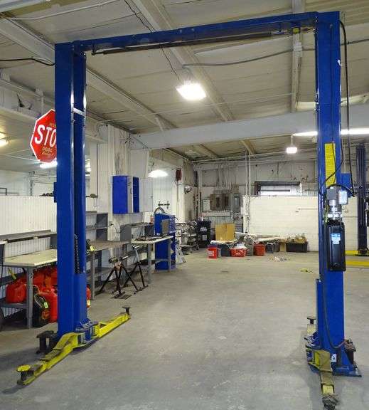 Challenger CL12 12,000 lb. Capacity Heavy-Duty 2-Post Lift. 143"x132" w/ 70" Lift - Buyer to Remove