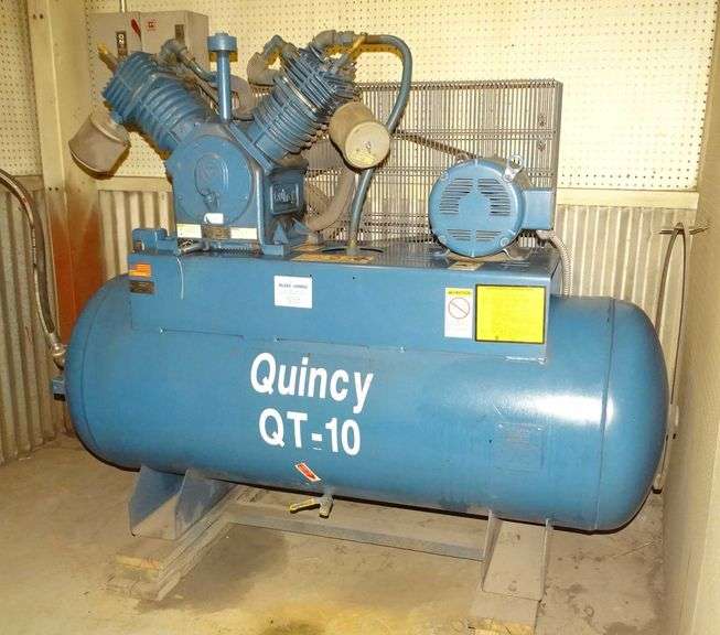 Quincy QT-10 120-Gallon Horizontal Industrial Air Compressor - Buyer to Remove