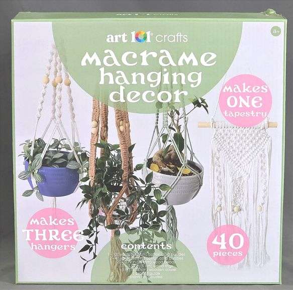 Brand New Art 101, 40-Piece Macrame Craft Set. Includes cotton cord, wood beads & more. Everything you need to make  3 plant hangers & 1 tapestry.