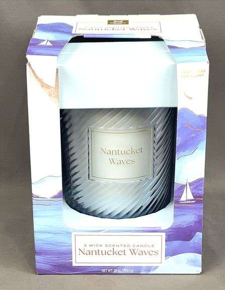 Brand New "Nantucket Waves", 3-Wick Scented Candle.