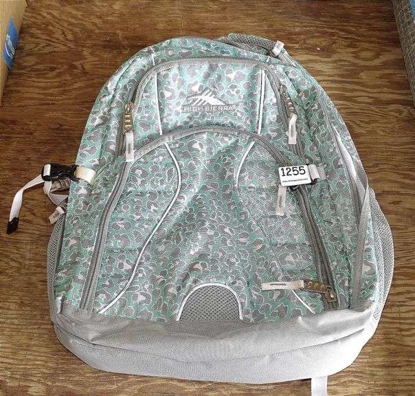 High Sierra Teal & Grey Leopard Print Backpack.  SEE DESCRIPTION FOR SPECIAL LOCATION!