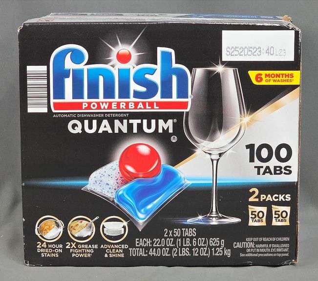 Brand New Finish 100 Tabs Quantum Powerball Dishwashing Detergent Tablets.