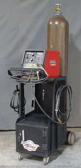 Lincoln Idealarc SP-100 Arc Welder with Bottle & Rolling Stand