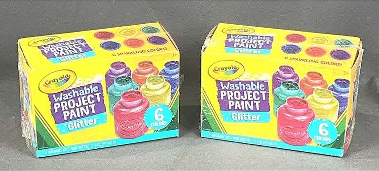 2 Crayola Washable Glitter Project Paint 2 Ounce 6 Color Packs. Both for one money.