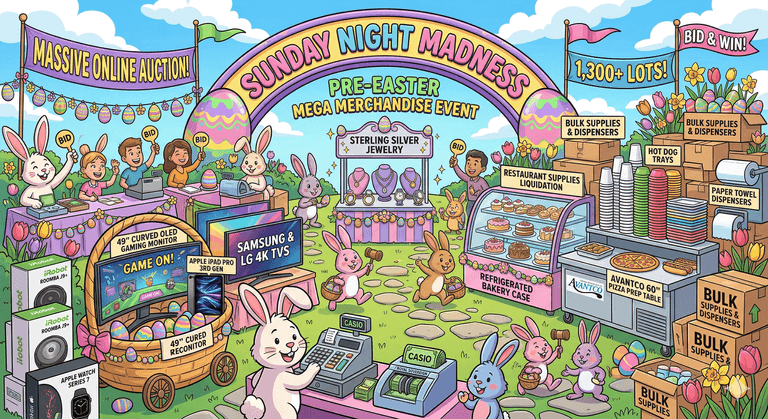 Sunday Night Madness Online Auction Pre-Easter Mega Merchandise Event