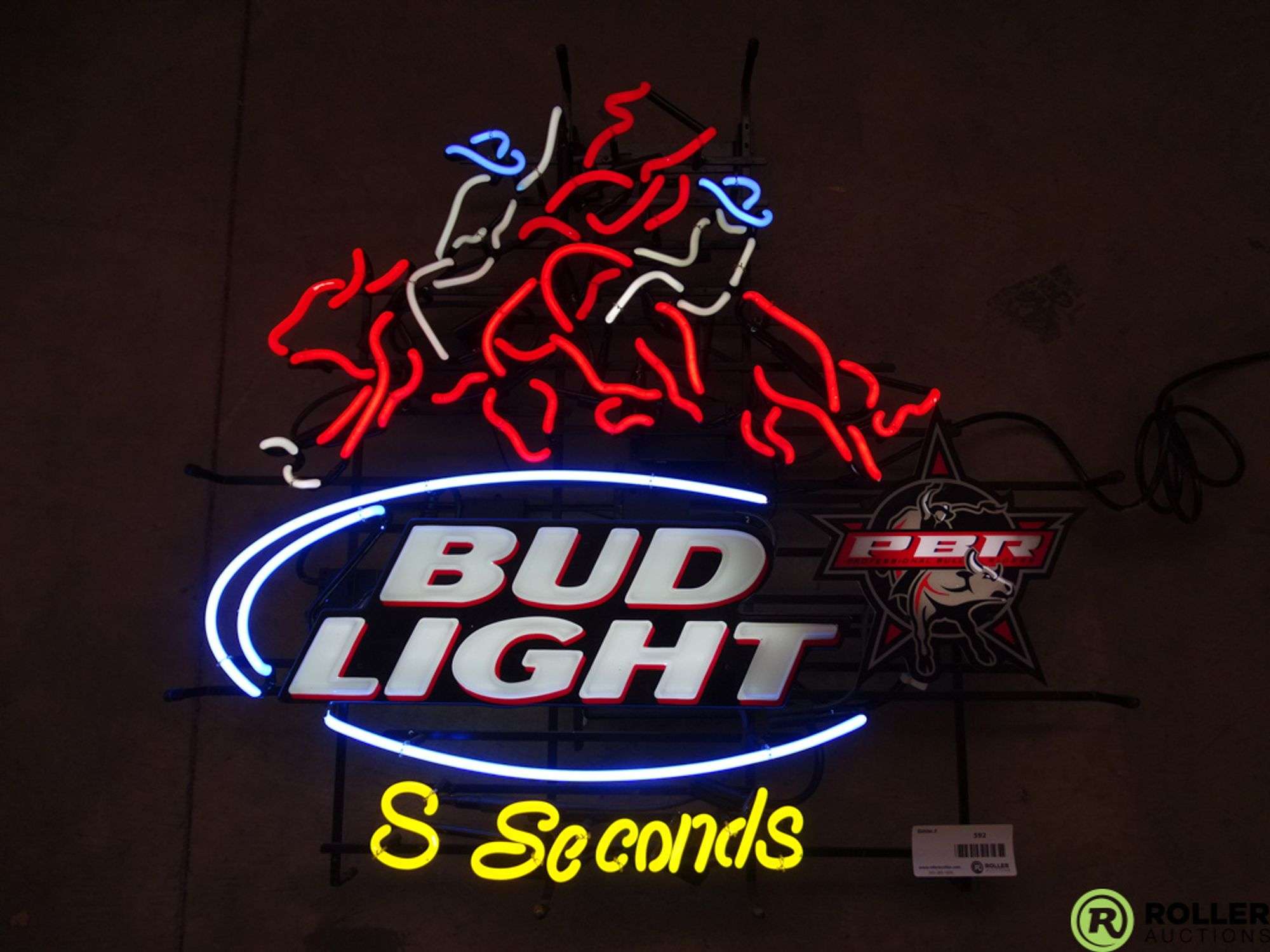 Bud Light PBR 8-Seconds Neon Light - Roller Auctions