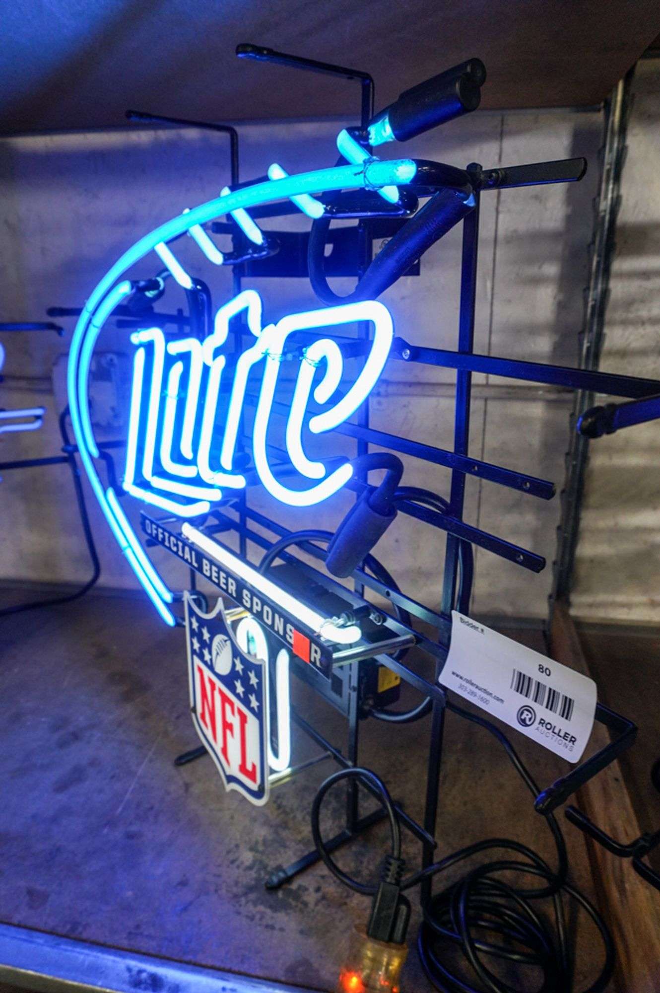 NFL Bud Light Neon Sign, 28in x 23in - Roller Auctions