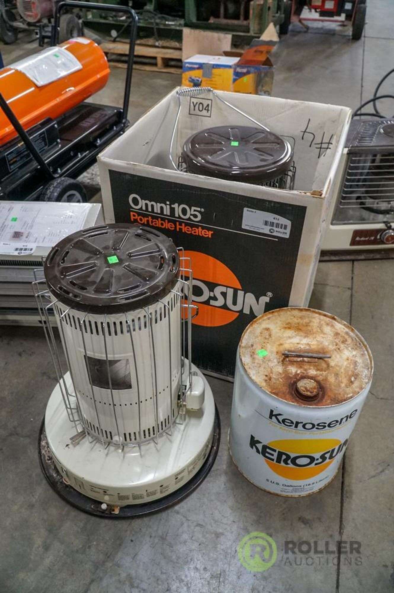 2) Omni 105 Kero-Sun Kerosene Heaters, 19500-BTU and Kerosene