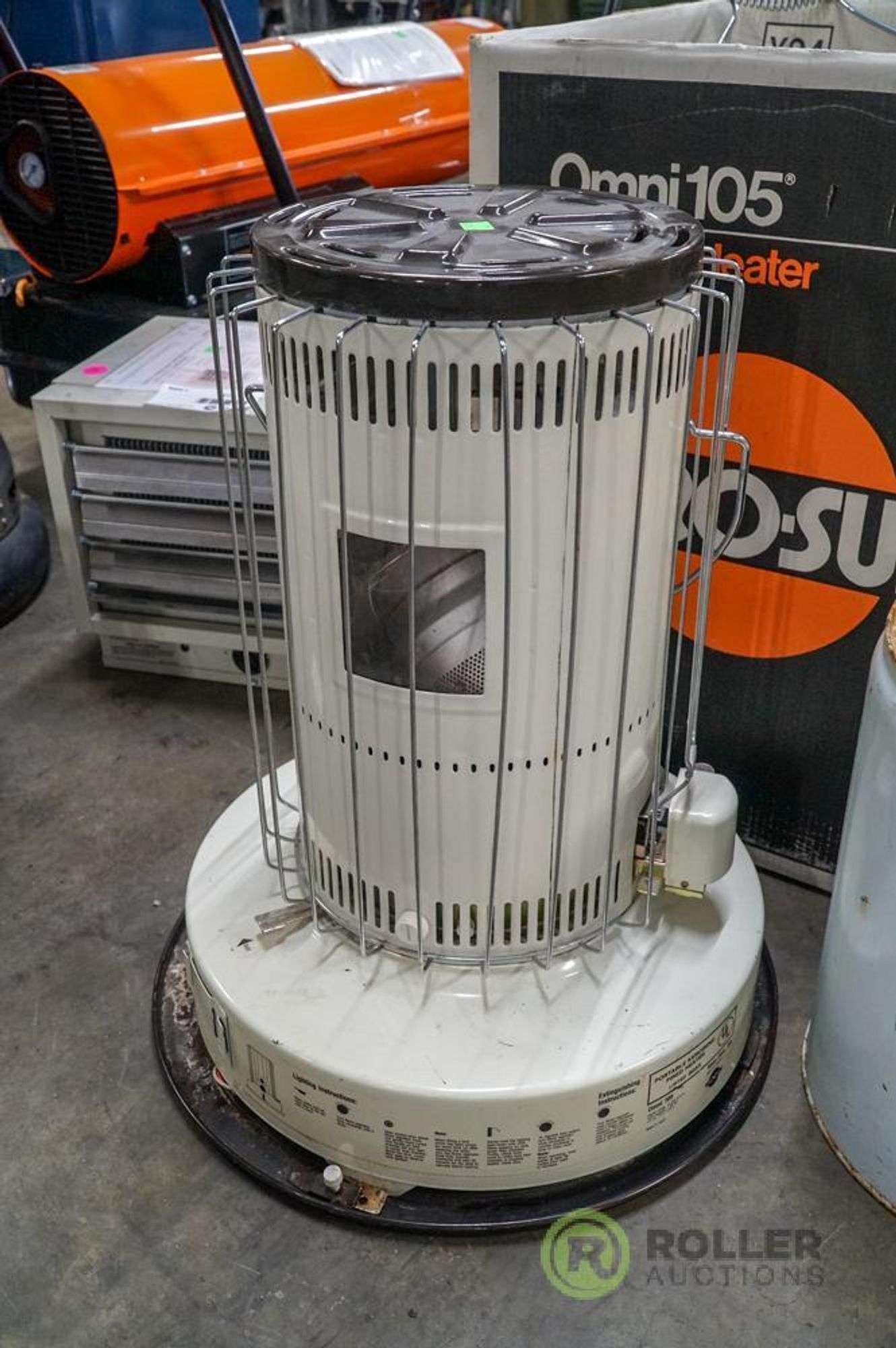 2) Omni 105 Kero-Sun Kerosene Heaters, 19500-BTU and Kerosene