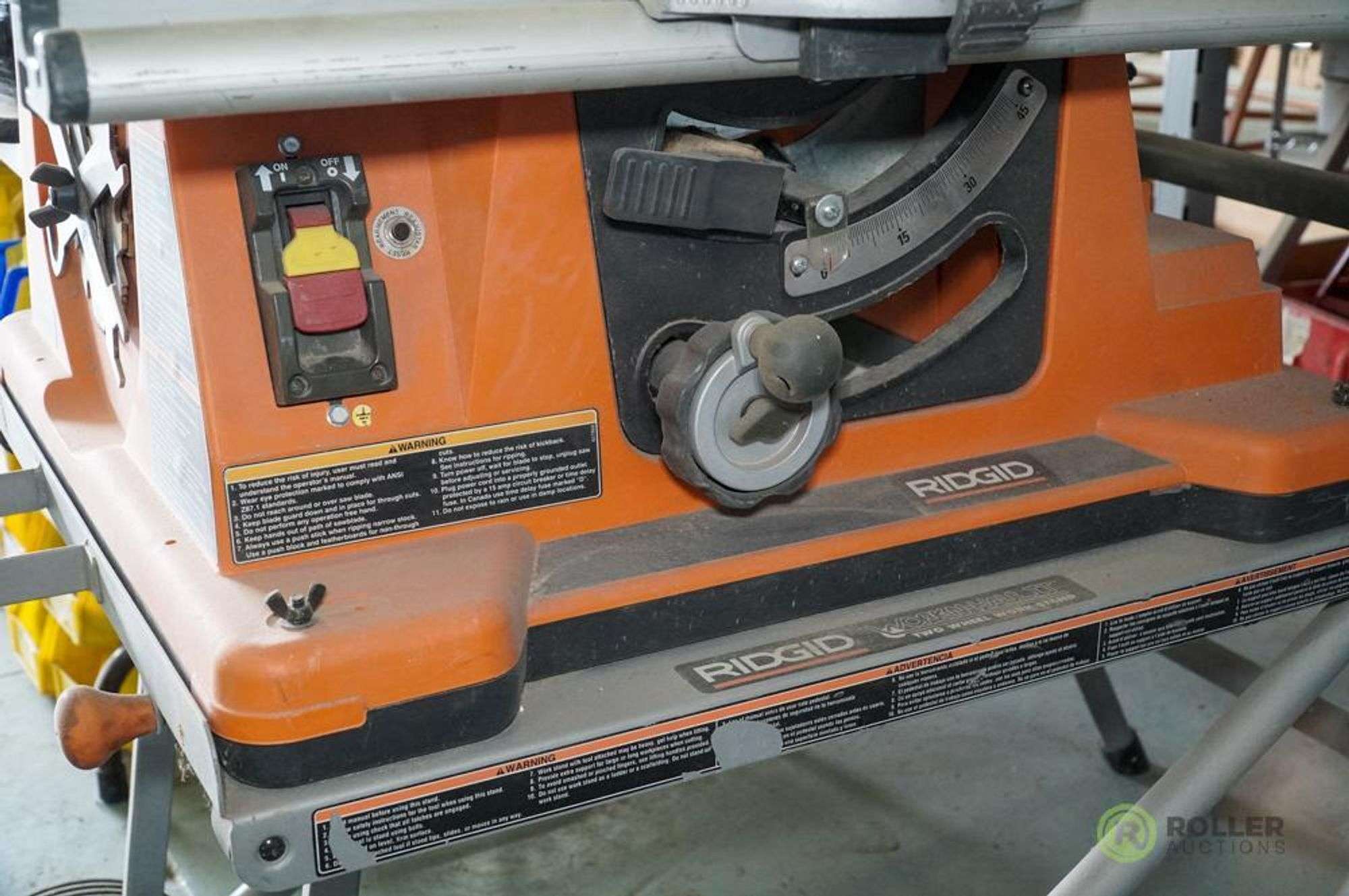 Rigid TS2400-1 Table Saw With Work-N-Haul It 2-Wheel Work