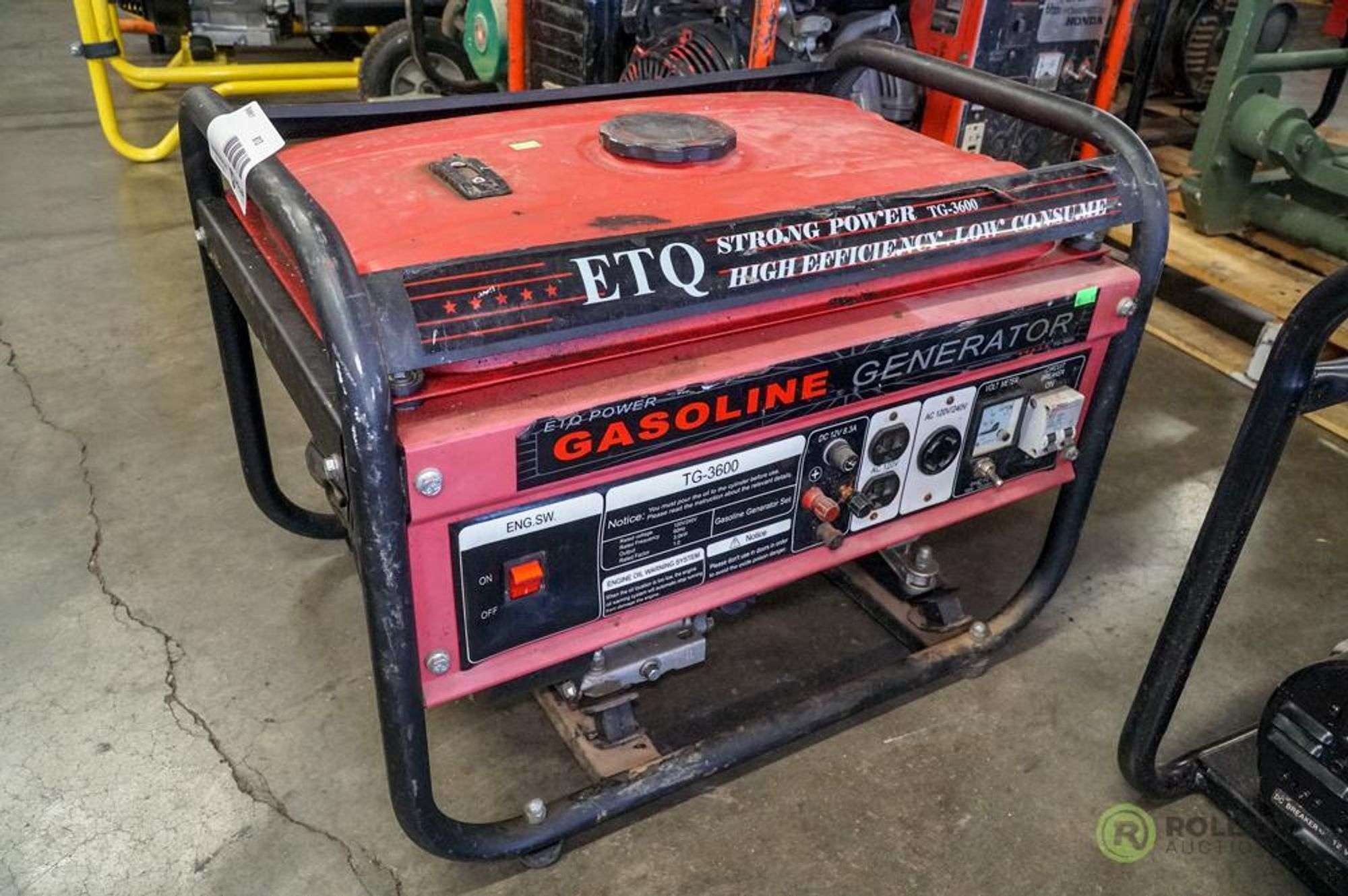 ETQ TG-3600 Generator, Gas (Inoperable) - Roller Auctions