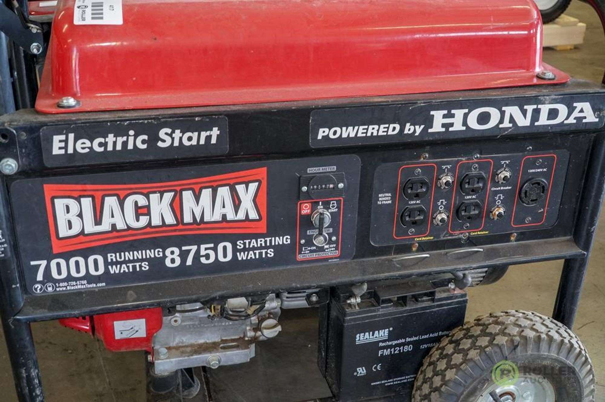 Honda Black Max Generator Black Max/Honda Powered Generator, Runs