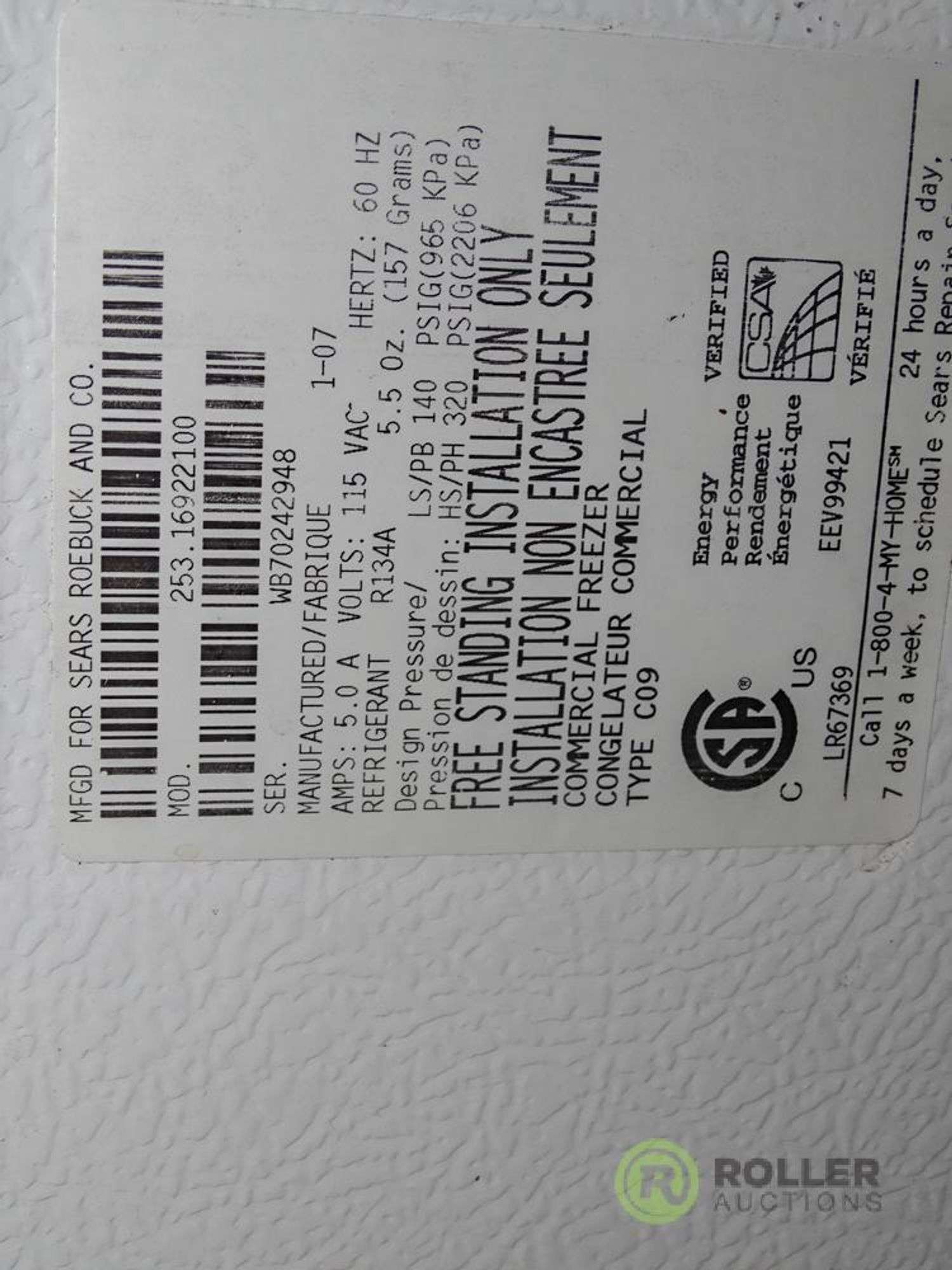 Sears 253.16922100 Chest Freezer - Roller Auctions