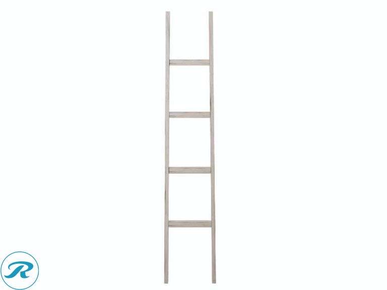 New- allen + roth Antique White Rubberwood Leaning Blanket Ladder ...