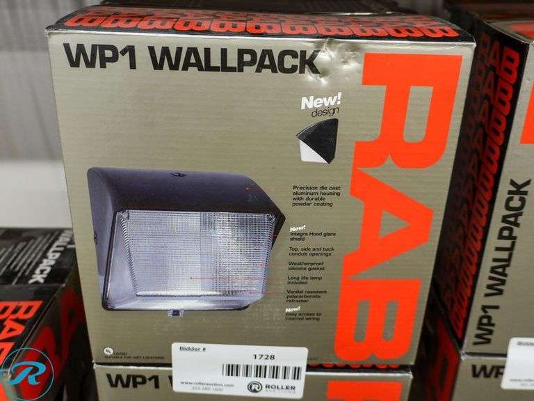 Wp1 Box (2) RAB WP1 Wall Pack, Bronze - Roller Auctions