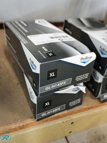 (2) Boxes of ProWorks Powder Free Nitrile Examination Gloves, Black, XL (100-Gloves/Per Box)