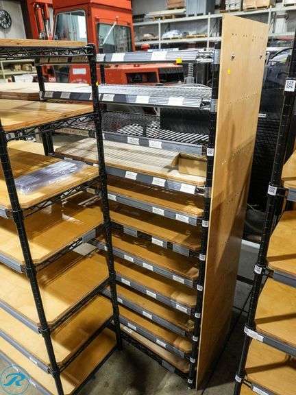 (2) Wire Racks With Wood Shelf Inserts, 36