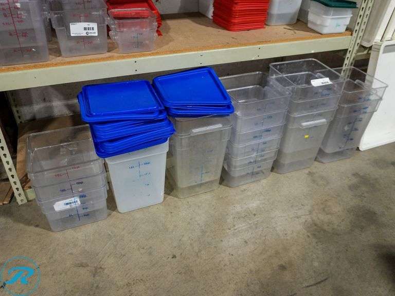 (16) Ingredient Bins With Lids: (8) 22Qt and (8) 12Qt