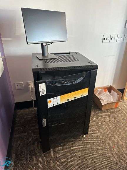 Omni Mount RE18 Enclosed Half Rack System With Bosch Plena Amplifier, Panamax Power Distribution Unit and Unifi Switch - Roller Auctions