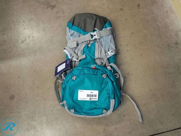 Mountaintop Hiking Backpack With Rain Cover, Medium Teal - Roller Auctions