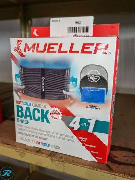 Mueller Hot/Cold Lumbar Back Brace, One Size - Roller Auctions