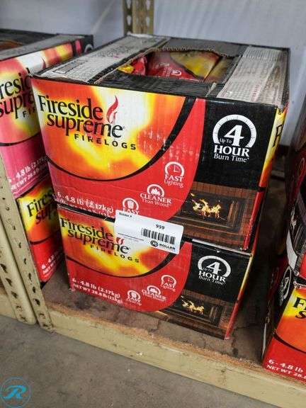 (2) Fireside Supreme Firelogs, 4-Hour Burn Time, 4-6.48Lb - Roller Auctions