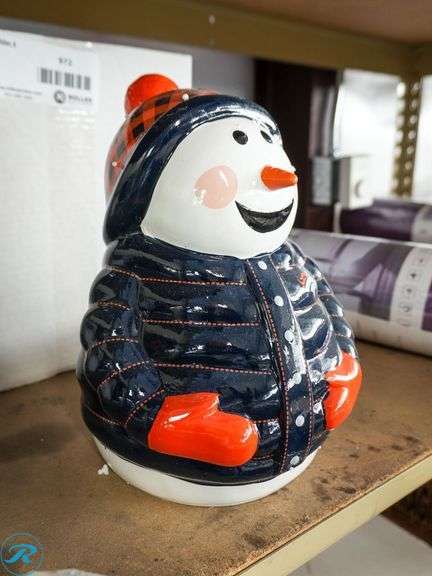 Denver Broncos Ceramic Snowman Figurines, 12" - Roller Auctions