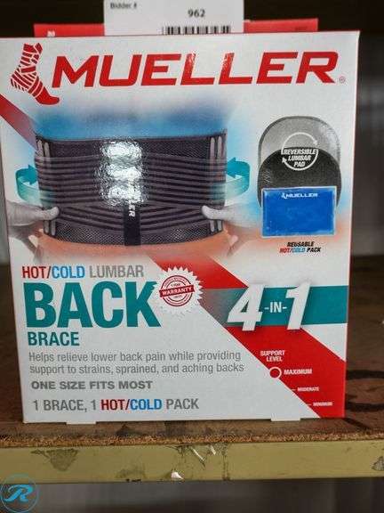 Mueller Hot/Cold Lumbar Back Brace, One Size - Roller Auctions