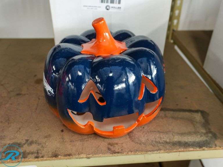 Denver Broncos Ceramic Lightable Jack-O-Lantern